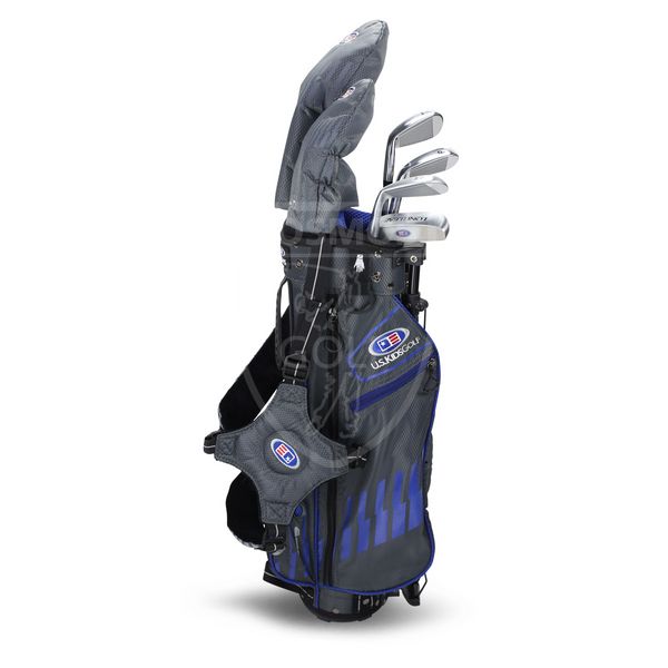 Детский набор клюшек для гольфа, U.S.KIDSGOLF Right Hand, UL45-s 6 Club DV3 Stand Set All Graphite Grey/Blue Bag 130012 фото