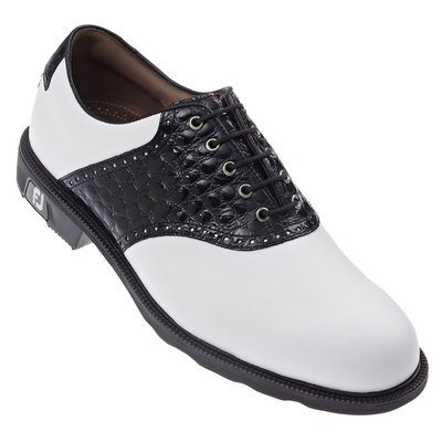 Обувь для гольфа, FootJoy, 52113, MN CROC, белый-черный 30031 фото