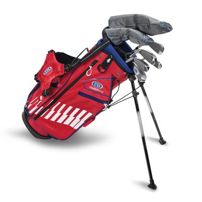 Дитячий набір ключок для гольфу, U.S.KIDSGOLF Right Hand, UL48-s 7 Club DV3 Stand Set All Graphite Red/White/Blue Bag 130017 фото
