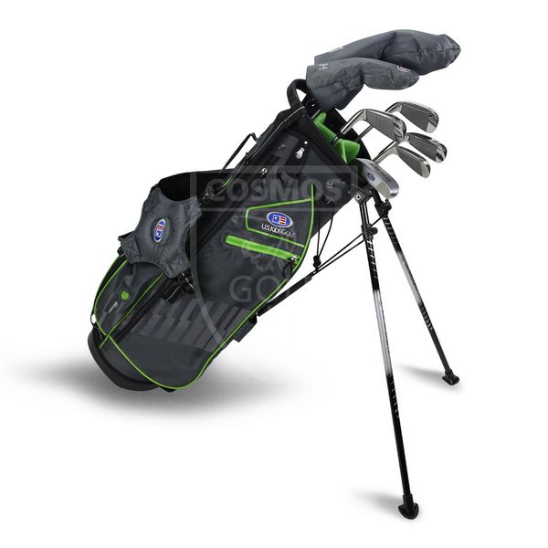 Дитячий набір ключок для гольфу, U.S.KIDSGOLF Right Hand, UL-57s 7 Club DV3 Stand Set All Graphite Grey/Green Bag 130019 фото