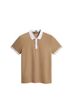 Чоловіча сорочка-поло, J.Lindeberg, Bay Slim Fit, з коротким рукавом, коричневого кольору 60207 фото
