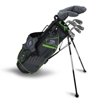 Детский набор клюшек для гольфа, U.S.KIDSGOLF Right Hand, UL-57s 7 Club DV3 Stand Set All Graphite Grey/Green Bag 130019 фото