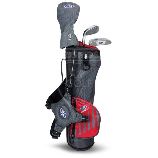 Дитячий набір ключок для гольфу, U.S.KIDSGOLF Right Hand, UL39-s 3 Clubs Carry Set All Graphite Grey/Red Bag 130021 фото