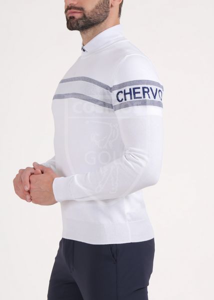 Кофта, CHERVO, Men’s soft cotton crew-neck sweater, білий 60018 фото