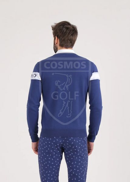 Кофта, CHERVO, Men’s soft cotton crew-neck sweater, синій 60019 фото