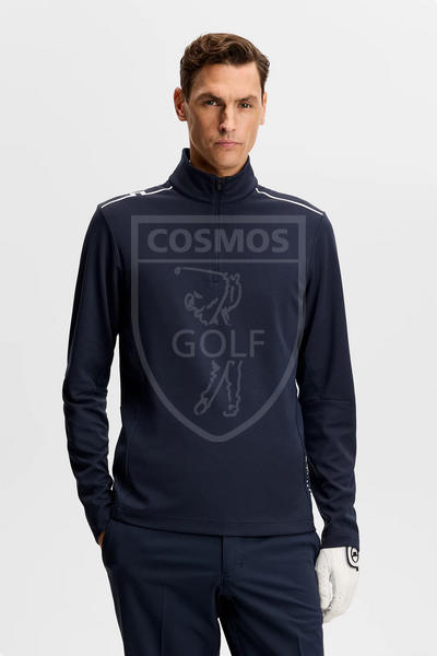 Чоловіча кофта J.Lindeberg Leon Quarter Zip, темно-синя GMJS14697 рS т-син фото