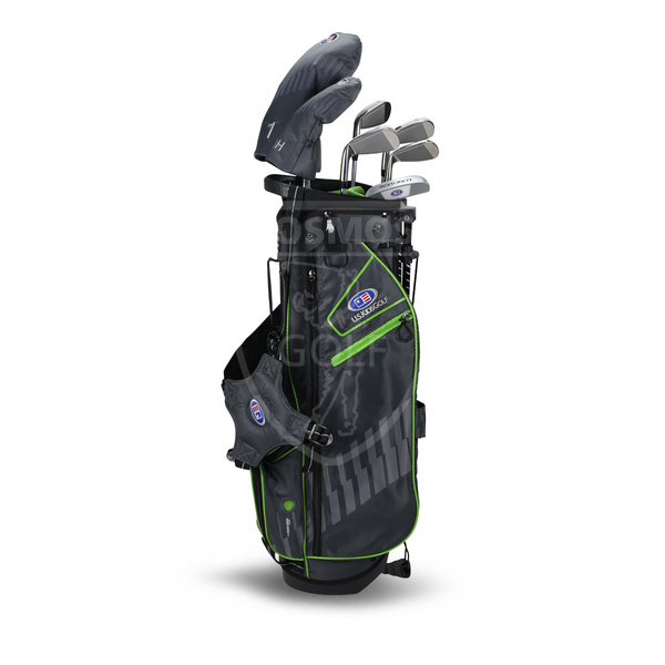 Дитячий повний набір ключок для гольфу, U.S.KIDSGOLF Right Hand UL57-s 7 Club DV3 Stand Set, Grey/Green Bag 130000 фото