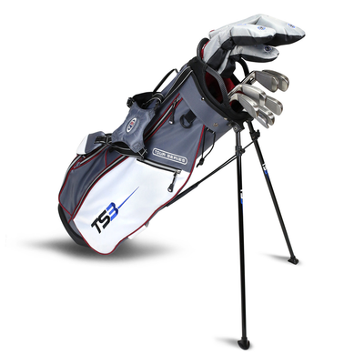 Дитячий набір ключок для гольфу, U.S.KIDSGOLF Right Hand TS3-60 10 Club Set, Graphite Shafts, Grey/White/Maroon Bag 130002 фото