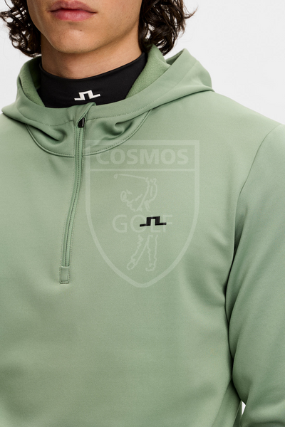 Чоловіча худі-кофта J.Lindeberg Aerial Quarter Zip Hood зелене GMJS14699 рS зел фото