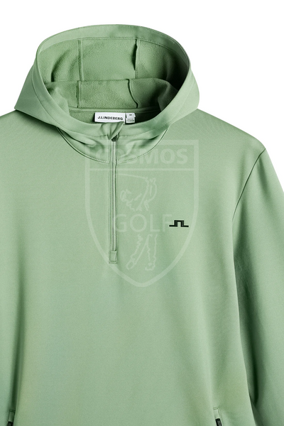 Чоловіча худі-кофта J.Lindeberg Aerial Quarter Zip Hood зелене GMJS14699 рS зел фото