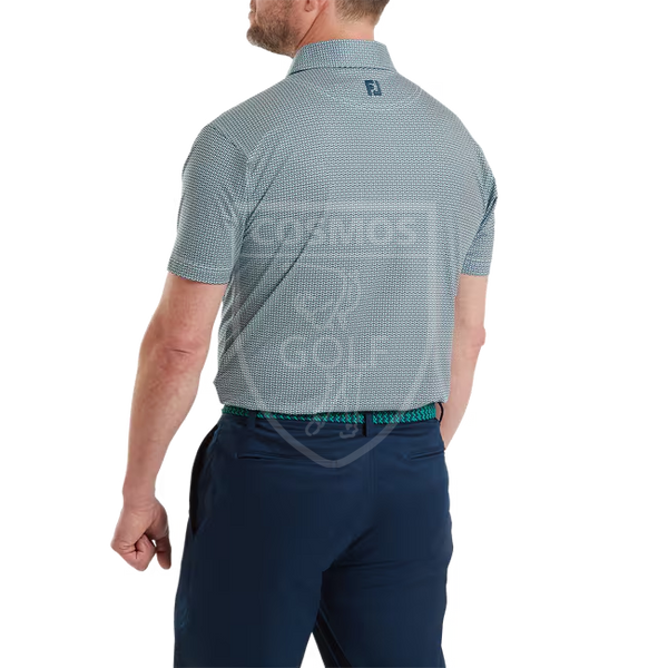 Чоловіче поло FootJoy Nautical Flag Print, шавлієво-зелене з принтом 39263S фото