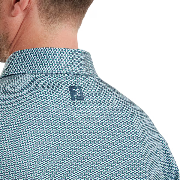 Чоловіче поло FootJoy Nautical Flag Print, шавлієво-зелене з принтом 39263S фото