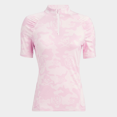 Камуфляжна  футболка з коротким рукавом на блискавці, рожева, G/Fore 100020 фото