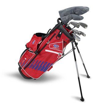 Дитячий набір ключок для гольфу, U.S.KIDSGOLF Right Hand, UL54-s 7 Club DV3 Stand Set All Graphite Red/Blue/White Bag 130007 фото